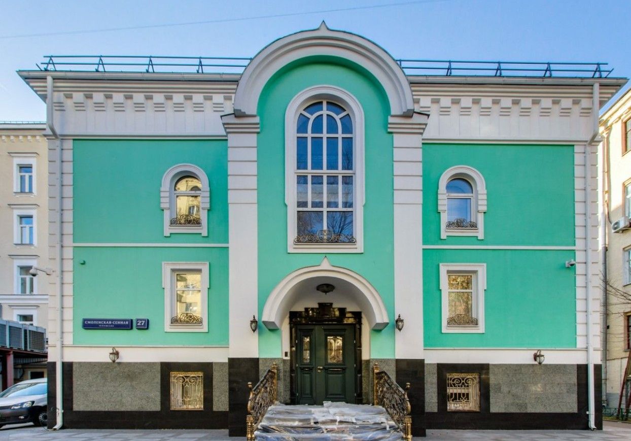 фасад дома, здание по адресу г Москва, Смоленская-Сенная пл, д 27 стр 6 